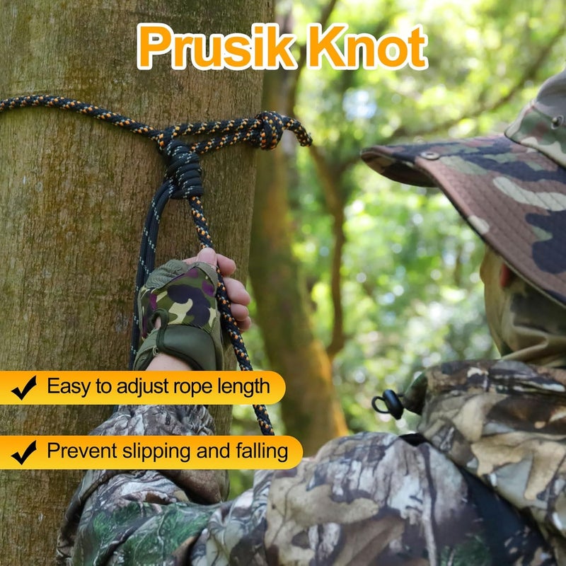 Kalkal Tree Stand Safety Rope, 30FT Reflective Lifeline Hunter Safety Harness for Tree-Stand Hunting - Image 5